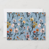 Bohemian Blue Elegant Waterverf Bloemen Notitiekaartje (Achterkant)