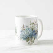 Bohemian Blue Floral Waterverf Bouquet Koffiemok (Voorkant rechts)