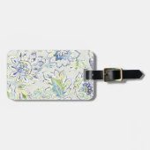 Bohemian Blue Flower Bagagelabel (Voorkant horizontaal)