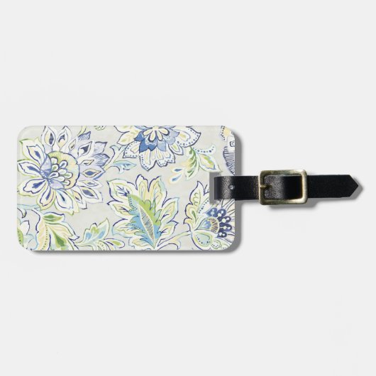 Bohemian Blue Flower Bagagelabel (Voorkant horizontaal)