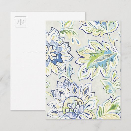 Bohemian Blue Flower Briefkaart (Voorkant / Achterkant)
