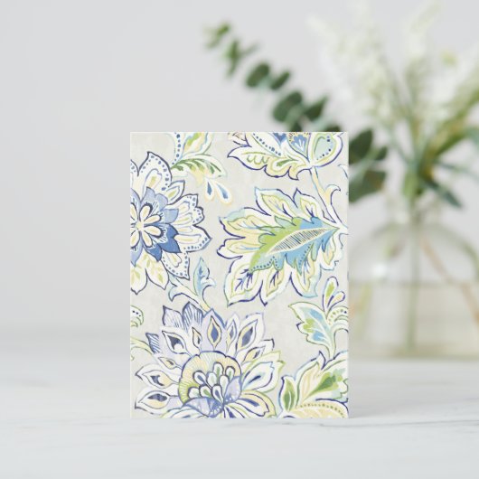 Bohemian Blue Flower Briefkaart (Staand voorkant)