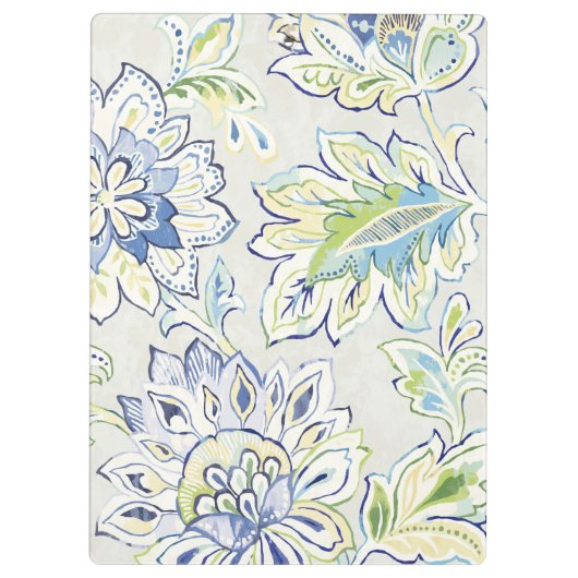 Bohemian Blue Flower Klembord (Achterkant)