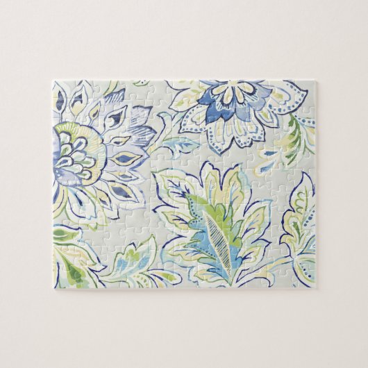 Bohemian Blue Flower Legpuzzel (Horizontaal)