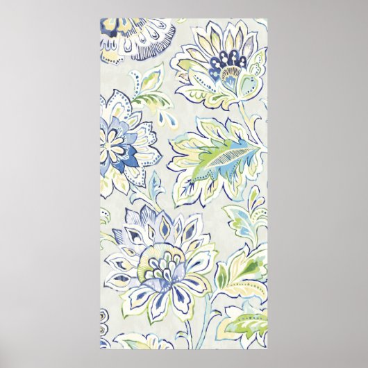 Bohemian Blue Flower Poster (Voorkant)