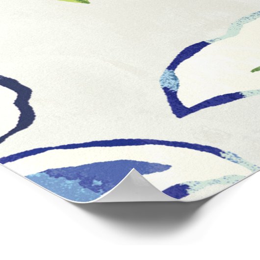 Bohemian Blue Flower Poster (Hoek)