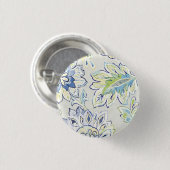 Bohemian Blue Flower Ronde Button 3,2 Cm (Voorkant /achterkant)