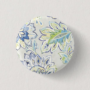 Bohemian Blue Flower Ronde Button 3,2 Cm