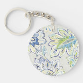 Bohemian Blue Flower Sleutelhanger (Voorkant)