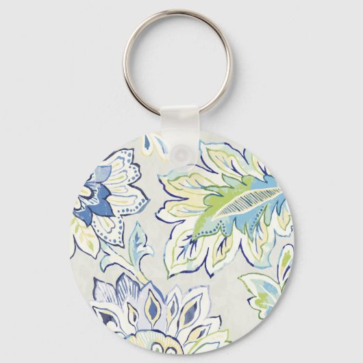 Bohemian Blue Flower Sleutelhanger (Voorkant)
