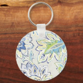 Bohemian Blue Flower Sleutelhanger (Voorkant)