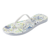 Bohemian Blue Flower Teenslippers (Schuin)