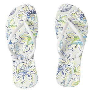 Bohemian Blue Flower Teenslippers