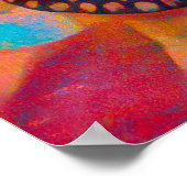 Bohemian Blue Oranje Hippie Butterfly Poster (Hoek)