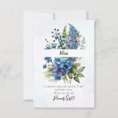 Bohemian Blue-Violet Bloemenmeisje Voorstel Kaart (Voorkant)