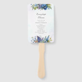 Bohemian Blue-Violet Floral bruiloft programma Handwaaier (Voorkant)