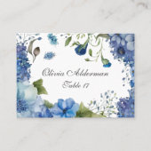 Bohemian Blue-Violet Floral Budget Bruiloft Plaatskaartje (Voorkant)
