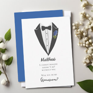 Bohemian Blue-Violet Groomsman voorstel Kaart
