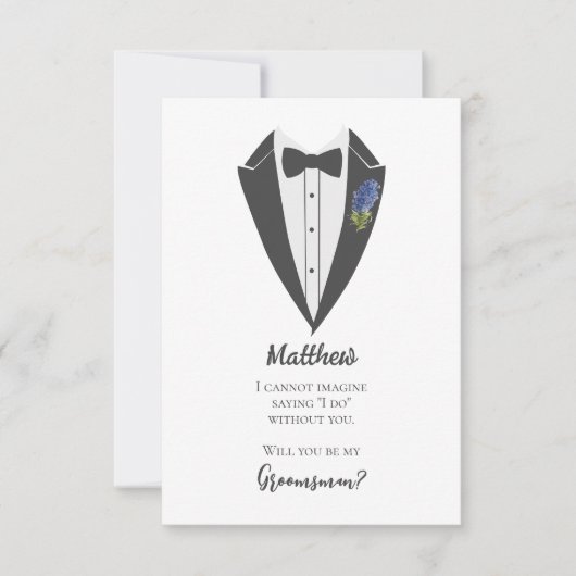 Bohemian Blue-Violet Groomsman voorstel Kaart (Voorkant)