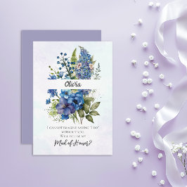 Bohemian Blue-Violet Maid of Honor Voorstel Kaart