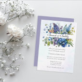 Bohemian Blue-Violet Waterverf Brunch & Bubbly Kaart