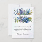 Bohemian Blue-Violet Waterverf Dank u Bedankkaart (Voorkant)