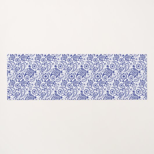 Bohemian Blue White Peacock Decoratief Yogamat (Achterkant (horizontaal))