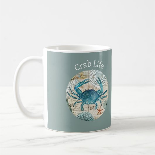Bohemian Blues Crab Life Collectie Koffiemok (Links)