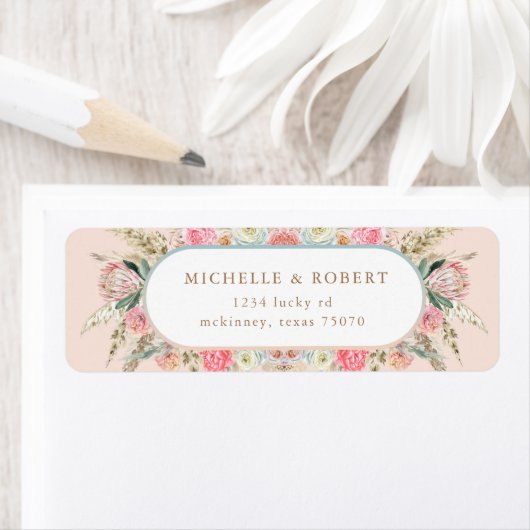 Bohemian Blush Bloemen Retouradres Label (Insitu)