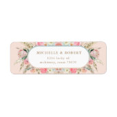 Bohemian Blush Bloemen Retouradres Label (Voorkant)