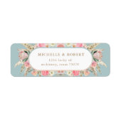 Bohemian Blush Bloemen Retouradres Label (Voorkant)