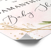 Bohemian blush burgundy Baby shower Welkomstteken Poster (Hoek)