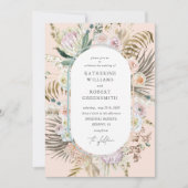 Bohemian Blush Elegante Bloemen Bruiloft Uitnodigi Kaart (Voorkant)