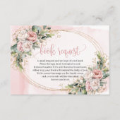 Bohemian Blush Floral Eucalyptus Book Request Card Informatiekaartje (Voorkant)