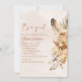 Bohemian Blush Pampas Grass Orchid Baby shower Kaart (Voorkant)