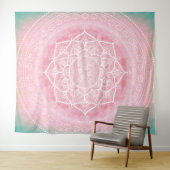Bohemian Blush Pink & Blue Wandkleed (In Situ (horizontaal))