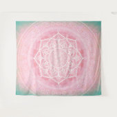 Bohemian Blush Pink & Blue Wandkleed (Voorkant (horizontaal))