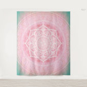 Bohemian Blush Pink & Blue Wandkleed (Voorkant)