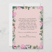 Bohemian Blush Roze 1 foto Merry Christmas Kaart (Achterkant)