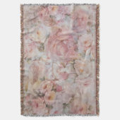 Bohemian blush roze collage florale typografie deken (Voorkant Verticaal)