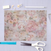 Bohemian blush roze collage florale typografie tissuepapier (Craft)