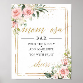 Bohemian Blush roze floral gold mamma-osa bar sign Poster