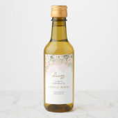 Bohemian Blush rozen eucalyptus en gouden bruiloft Wijn Etiket (Voorkant)