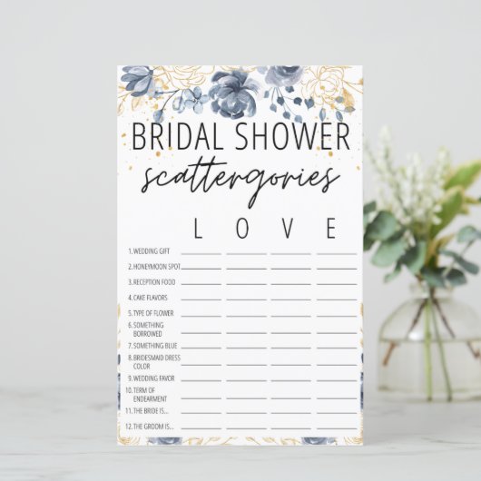 Bohemian Blush Vrijgezellenfeest Scattergories Gam (Staand voorkant)