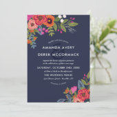 Bohemian Boeket - Bloemen bruiloft uitnodiging (Staand voorkant)