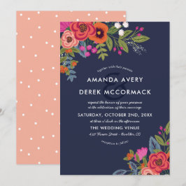 Bohemian Boeket - Bloemen bruiloft uitnodiging