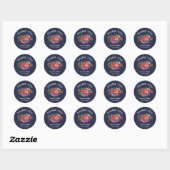 Bohemian Boeket - Navy Blue Bruiloft Dank u Ronde Sticker (Vel)