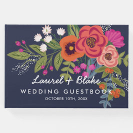 Bohemian Boeket - Navy Blue - Bruiloft Gastenboek