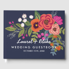 Bohemian Boeket - Navy Blue - Bruiloft Gastenboek