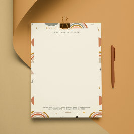 Bohemian Boho Abstract Rainbow Monogram Naam Briefhoofd